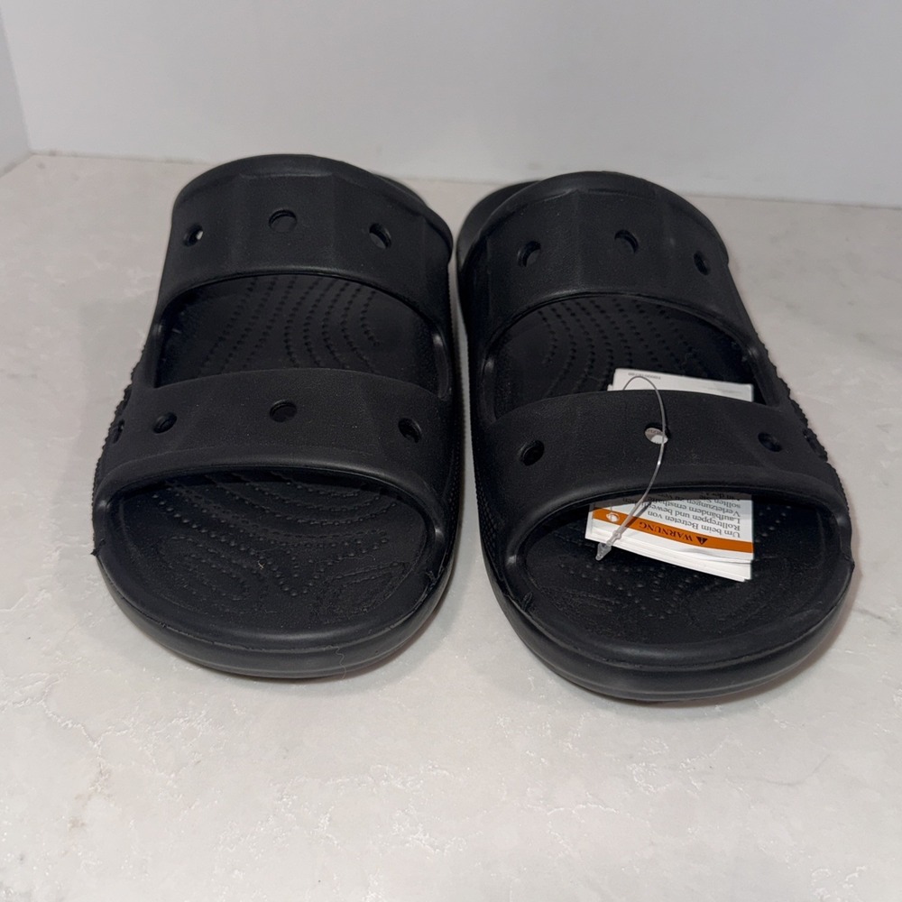 Crocs Mens Baya Two-Strap Slide Sandal Black Size M10 W12
